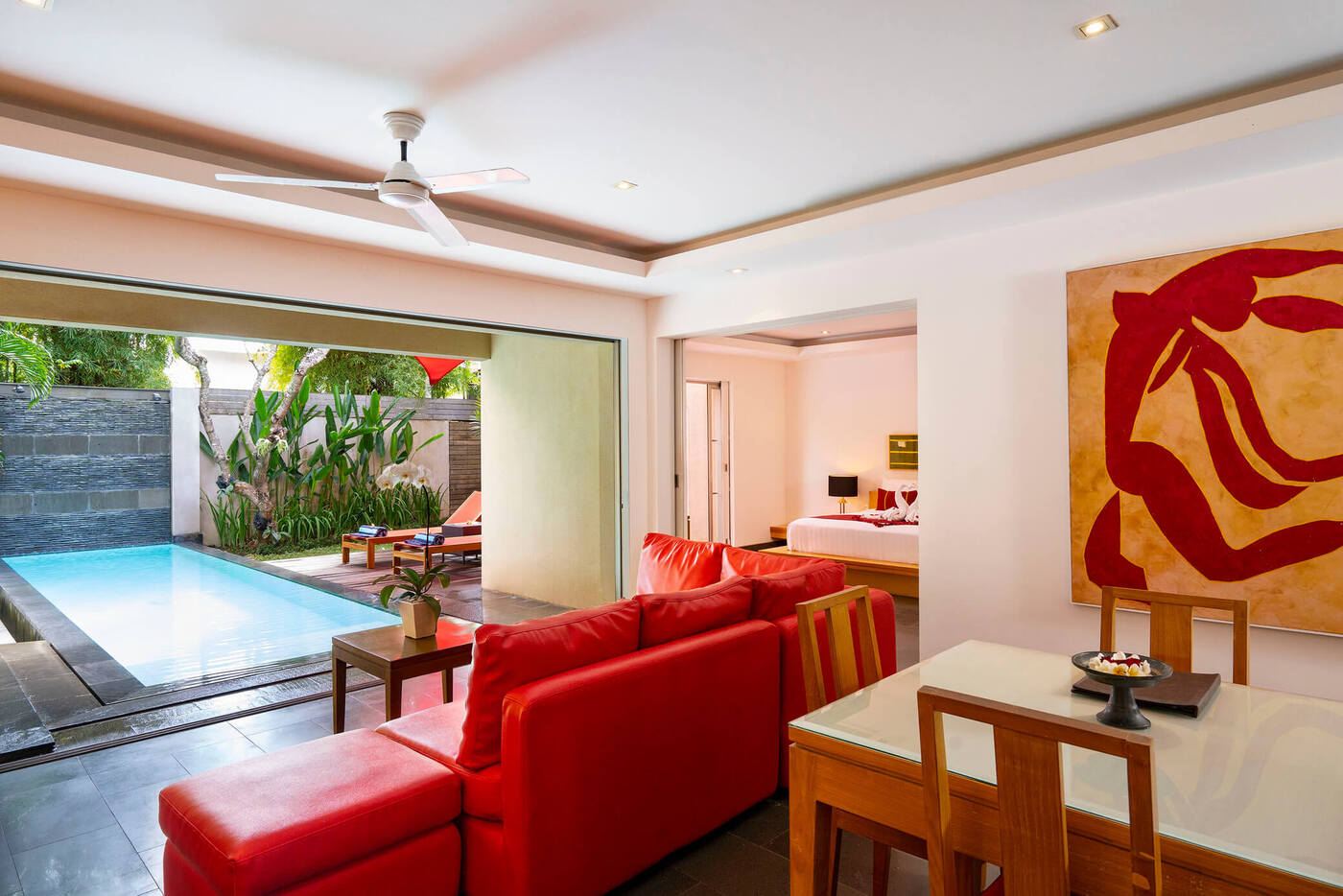 Living room shot of Bali Island Villas